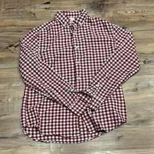 Crewcuts Kid’s Flannel Burgundy and White Checkered Shirt
